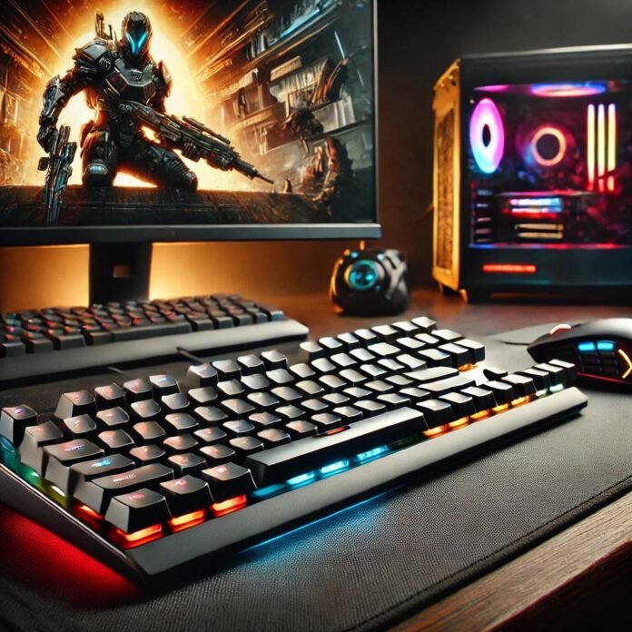 gaming keyboard with mouse pad